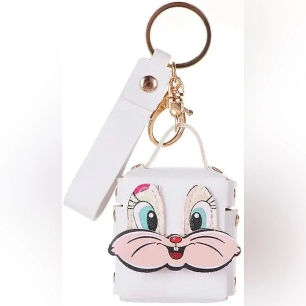 Mini Bunny Coin Purse Bundle/AirPods 1 & 2 Case Keychain Easter Gifts DkBl/Bl/Wh